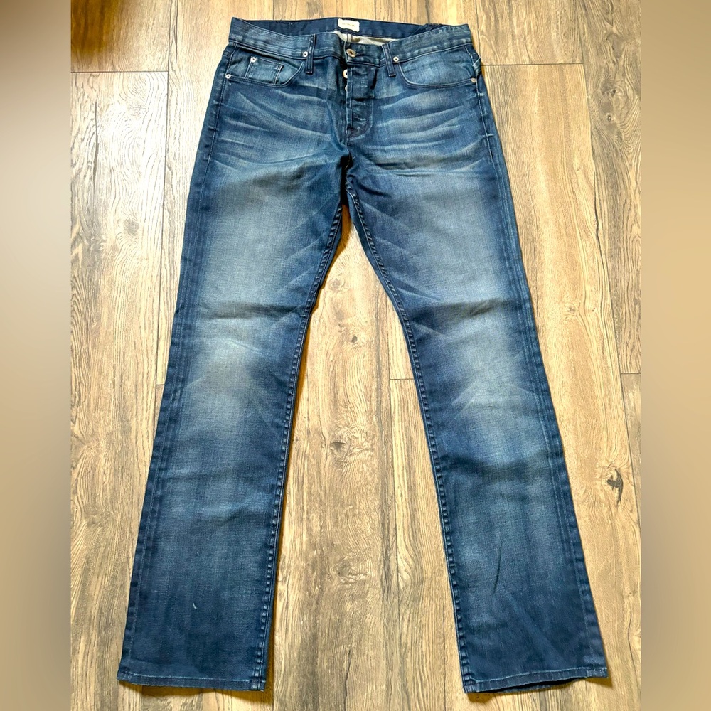 Hudson Button Fly Jeans Clifton Mens 34 Denim Clifton Flap Pocket Straight.